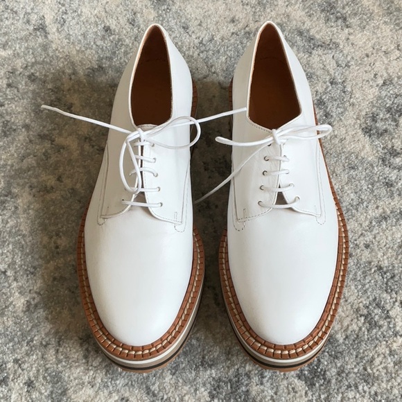 Clergerie Paris BROOK derbies, white lambskin NWOT - Picture 5 of 13